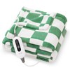 VENTIMI Heated Blanket Throw 50"x60",Soft Flannel Electric Blanket, Checkered Blanket