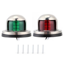 2pcs 12V Red Green LED Navigation Lights Stainless Steel Sailing Lamp for Marine Boat Yacht