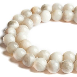 100pcs 8mm White Crazy Lace Agate Beads Natural Gemstone Beads Round Loose Beads for Jewelry Making