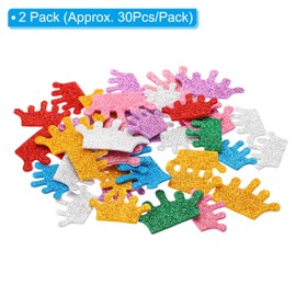 PATIKIL Foam Stickers, 60Pcs EVA Self Adhesive Glitters Foam Shape Sticker Craft Supplies for Scrapbook Card DIY Making Home Decor, Crown