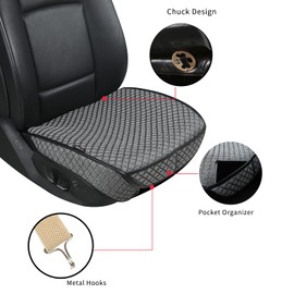XZPILINA Bottom Car Seat Cover，Breathable Car Seat Protector，Driver Front Seat Cushion，Anti-Skid Four Seasons General（Gray，2PCS）