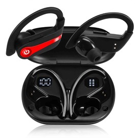 UrbanX Challenger Series Sports Earphones Wireless Bluetooth with Built-in Mic, 200H Superior Playtime, Immersive Sound, Quick-Pair, Secure Fit, IPX7 Waterproof, Compatible with Infinix Zero 20 - Red