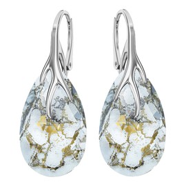 Hanging Silver Earrings 925 Silver with Zirconia - Jewellery for Women and Girls - Drop Earrings Ideal for Gifts for Women Hanging Women's Earrings, Silver, Crystal