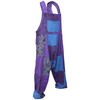 Gheri Mens Loose Fit Patchwork Printed Cotton Harem Dungarees Purple