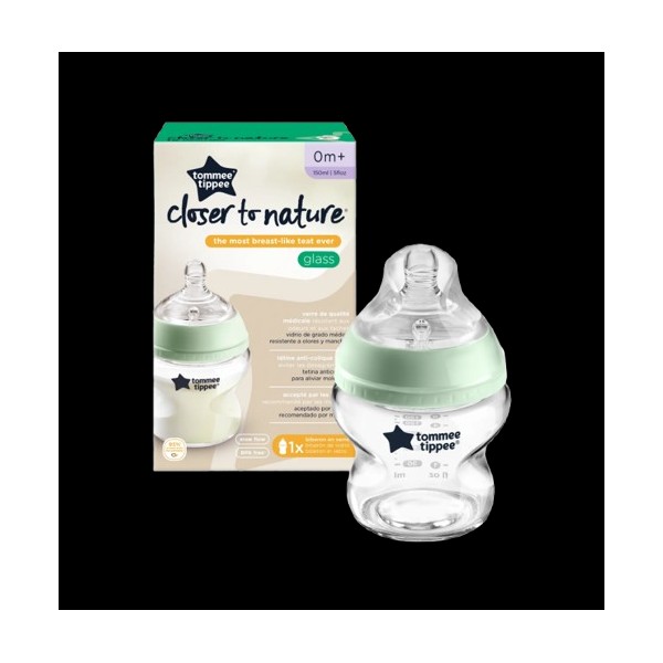 Tommee Tippee Closer To Nature Glass Baby Bottle Anti-Colic with