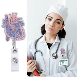 Nurse Badge Reel Holder Clip Id Badge Card Holder for Nurses Name Tags Badge Holders Reels Badge Holder Retractable Clip for Nurses Teachers Doctors Cardiac Name Badge Holder