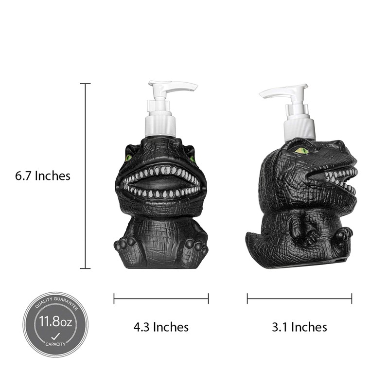 GoFika Vinyl Dinosaur Refillable Hand Soap Pump Dispenser Lotion Shampoo