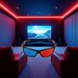 SquarezhenBo 1Pc Anaglyph Red Blue 3D Glasses for 3D Movie Comic,Large Frame,Clearer,Brighter 3D Viewing Glasses Accessories