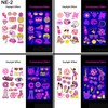 Jastli 4 Sheets Glow in The Dark Temporary Tattoos for