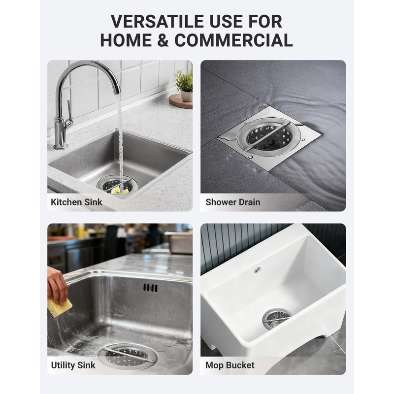 Phivan Commercial Floor Drain Strainer 3-1/2" Sink Drain Strainer Basket