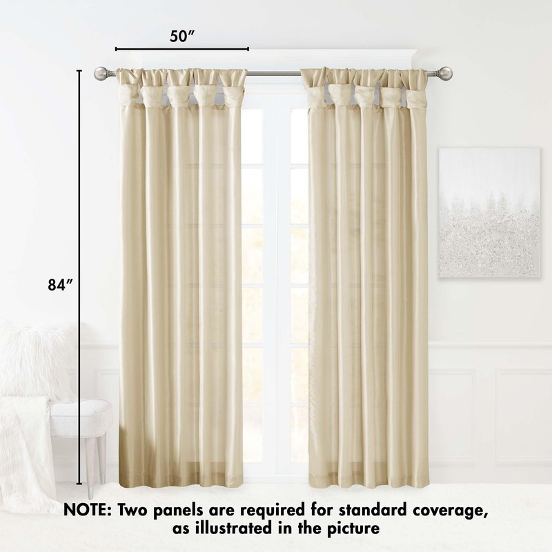 Madison Park Emilia Faux Silk Single Curtain with Privacy Lining,