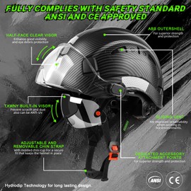 GREEN DEVIL Safety Hard Hat with Tinted & Clear Visor Vented Construction Helmet Cascos de Construccion ABS Work hardhats for Men