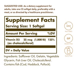 SOLGAR Solgar VIT. D3 25 UG/(1000iu) 100 Softgel