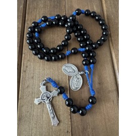 St. Michael, Miraculous Medal Blue Cord Rosary, St. Benedict Rosary- Handmade