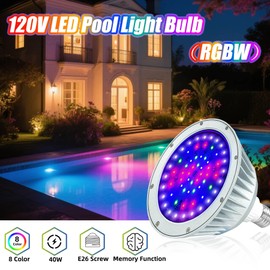 Yusosaif Color Changing LED Pool Lights for Inground Pool,120V 40W Waterproof,LED Replacement for 500W Pentair and Hayward Fixture, Pool Light Bulb