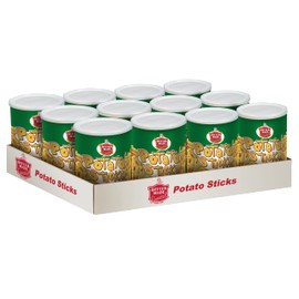 Better Made Potato Sticks 5oz Canister- (Sour Cream & Onion, 12 Can Tray) - Shoestring Potato Sticks - Gluten Free - Crunchy, Crispy Snack from Fresh Potatoes - Resealable Lid