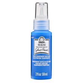 FolkArt Murano Transparent Acrylic Glass Paint, Deep Blue, Perfect for Indoor and Outdoor Arts and Crafts Projects, 2 fl oz, 36532