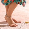 Chicque Bohemian Shell Pendant Anklet Turquoise Bead Foot Accessories Beach