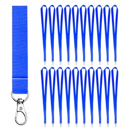 VERY IMPORTANT RUNNER - 20 Stück Schlüsselband aus Polyester mit Metallhaken - 2cm Breite & 46cm Länge - Schlüsselbänder zum Umhängen - Für Ausweis, USB, Schlüssel, Pendrive (Blau)