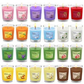 24 Pack Scented Aromatherapy Candles - 12 Fragrances 1.8 Oz Soy Votive Candle Gift Set for Christmas, Thanksgiving, Anniversary & Home Decor