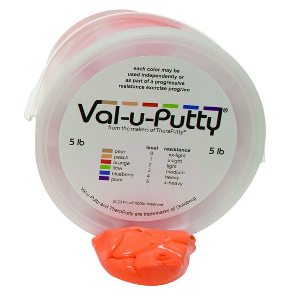 Fabrication Enterprises 10-3952 Val-U-Putty Exercise Putty, Orange(Soft), 5 lb.