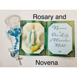 Rosary To Our Lady Of The Miraculous Medal And Novena Book White And Blue Beads