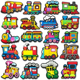 20Pcs Trains Shoe Decoration Charms for Croc Clog, Train Charms Accessories for Adults
