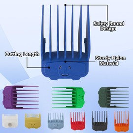 Qblahip 10-Pack Magetic Clipper Guards Set for Pilot/Pro Basic/Pro Series 79775,79060, Color Coded Clipper Guides Replacement - Length: 1/16" to 1"