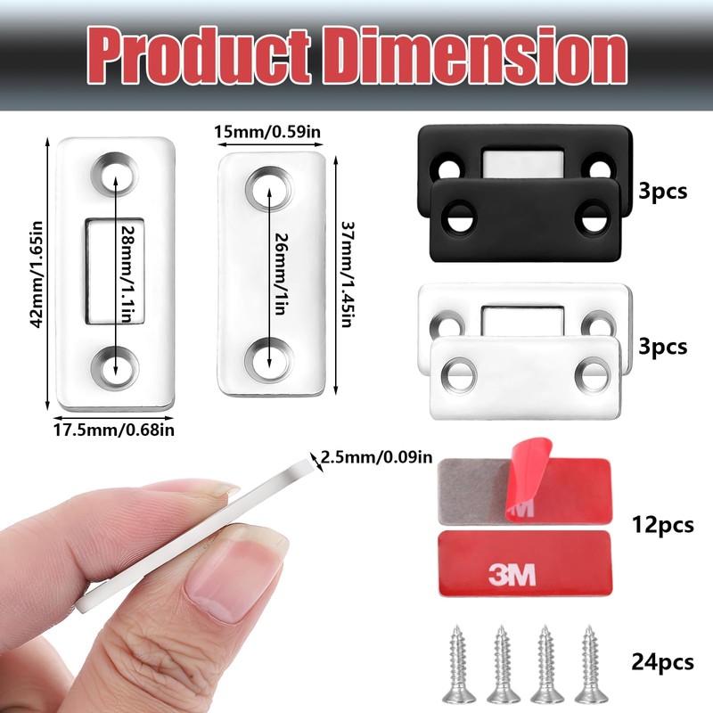 Magnetic Door Catch, Cabinet Magnetic Catch 6 Pack, Magnetic Door
