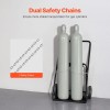 Dual Welding Cylinder Cart 440LBS Static Weight Capacity 10-Inch Solid