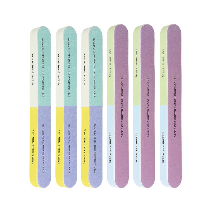 10pcs Nail File Reusable Washable Multi Functional 7 Steps DIY