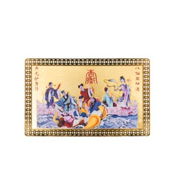 DMtse Chinese Feng Shui The Eight Immortals Cross The Sea Amulet Card for Stimulate Thoughts and Do Good Peace
