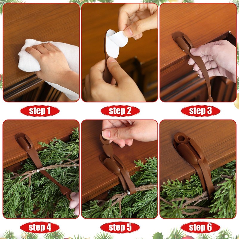 24 Pcs Christmas Garland Hanger Mantle Garland Hooks, No Damage,
