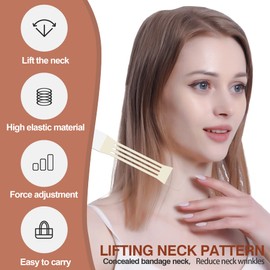 Neck Less Tape Strips,Neck Lifting Tapes, Instant Neck Face Lifting Stickers, Neck Lift Patch Tools for Eliminate Neck Wrinkles Women Skin Care(4pcs bands, 20pcs replacement tapes)