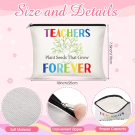 2 Pieces Teacher Appreciation Gifts Set It Takes a Big Heart to Help Shape Little Minds Makeup Cosmetic Pouch Pencil Bag and Teacher Keychains for School Teacher Festival Christmas (Tree Pattern)
