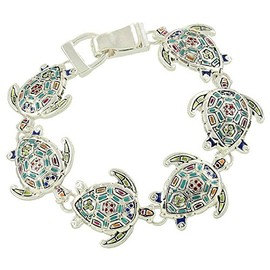 Arras Creations Fashion Trendy Mosaic Design Turtle Bracelet For Women / AZBRSEU783-AMX