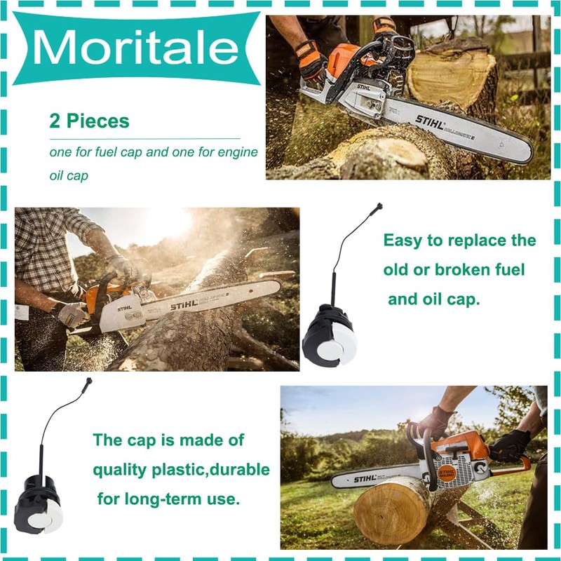 Moritale Fuel & Oil Cap for Stihl Chainsaw MS171, MS181,