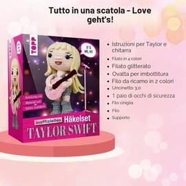 Taylor Swift. Das inoffizielle Häkelset: Anleitung, Misch-Garn in 4 Farben, Füllwatte, Häkelnadel 3,0 mm, Sicherheitsaugen, Chenilledraht, Draht, Aufsteller