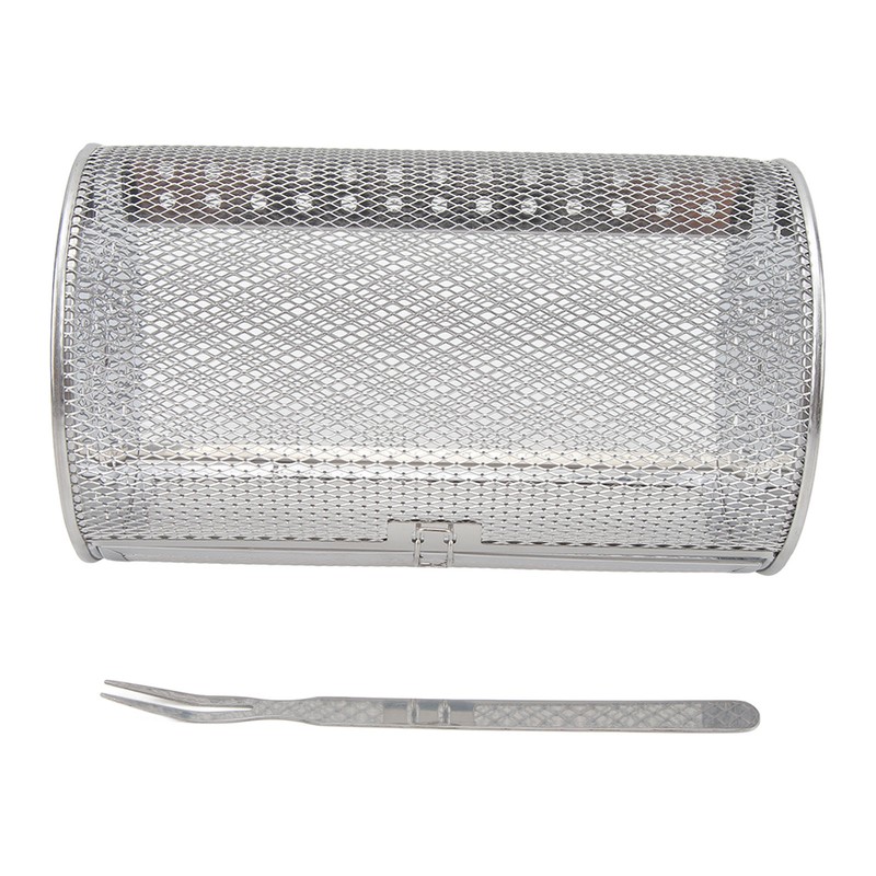 Rolling Grilling Basket Stainless Steel BBQ Rolling Basket Fork Wire