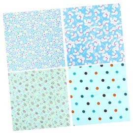 KONTONTY 9pcs 25x25cm Handmade Floral Pattern Cotton Fabric Pure Cotton DIY Quilt Soft Comfortable Multicolored Print