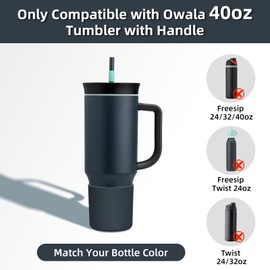 BKBY Silicone Boot Compatible with Owala 24oz/40oz Tumbler with Handle, Higher Anti-Slip Protective Sleeve Bottom Bumper Protector for Owalaa Triple Layer Insulated Travel Tumbler