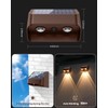 Brighter Solar Fence Lights-3000/4000/6000K 3 Mode,Solar Lights Outdoor Waterproof,Dusk to