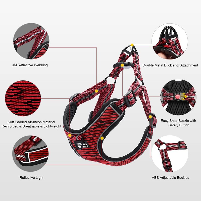 Suredoo Adjustable Dog Harness with Front Clip, No Pull Soft