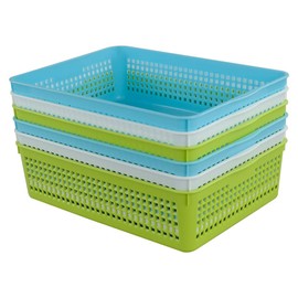 Ucake Plastic A4 Paper Storage Baskets, Storage Basket Tray, 6 Pack