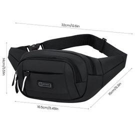 Minnhua 4 Pockets Bumbags and Fanny Packs for Women Men Bum Bag with 35cm Extended Belt Large Capacity Waist Bag Waist Packs for Sport Dog Walking Running Hiking Cycling Travel