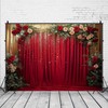 Red Rose and Gold Glitter Background Banner for Photo Booth,