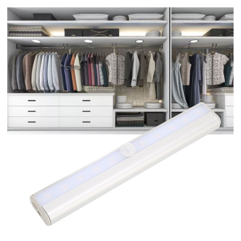 Motion Sensor Light Warm Light 10 LEDs Rechargeable Induction Night