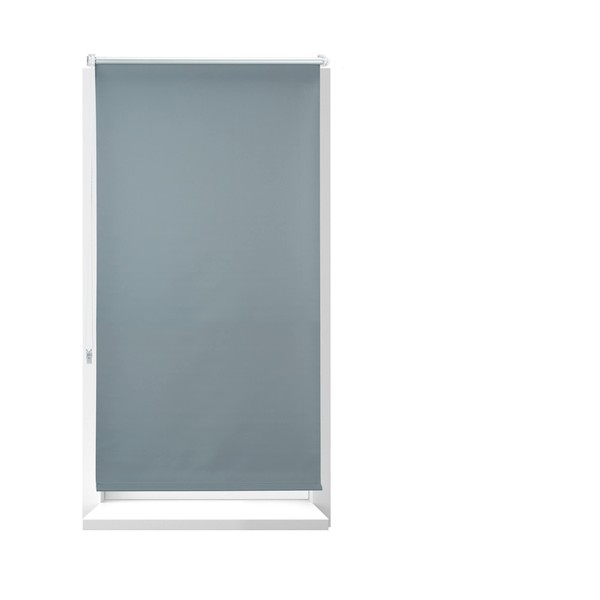 Relaxdays Blackout Roller Blind Grey with Heat Protection, Thermal Blind, No Drilling Required, Side Pull Blind, Klemmfix, Various sizes, 80x210cm
