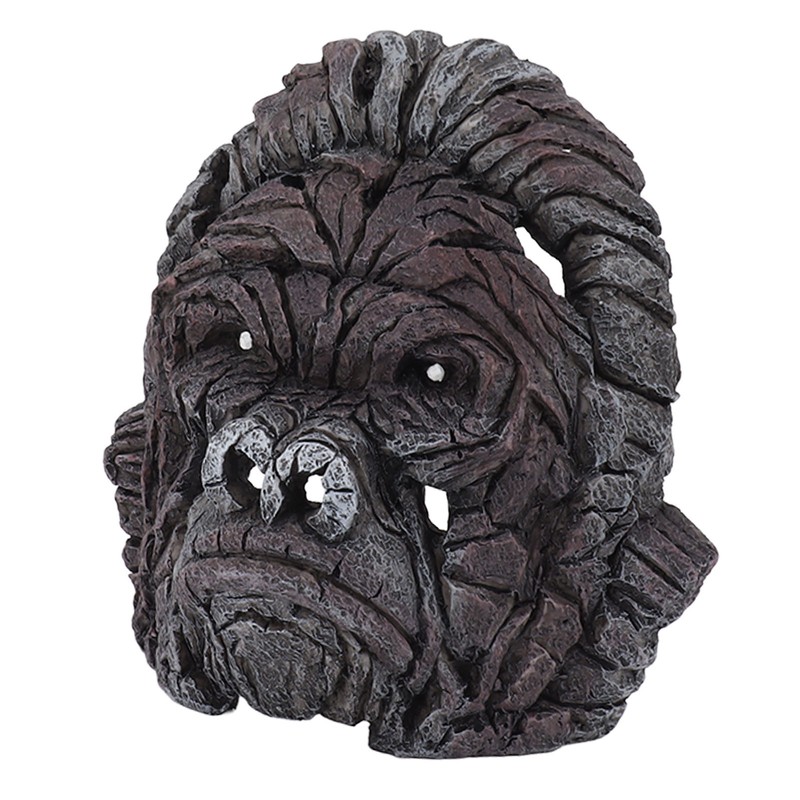 Gorilla Head Sculpture 6.3in Animal Head Figurine Resin Hollow Out