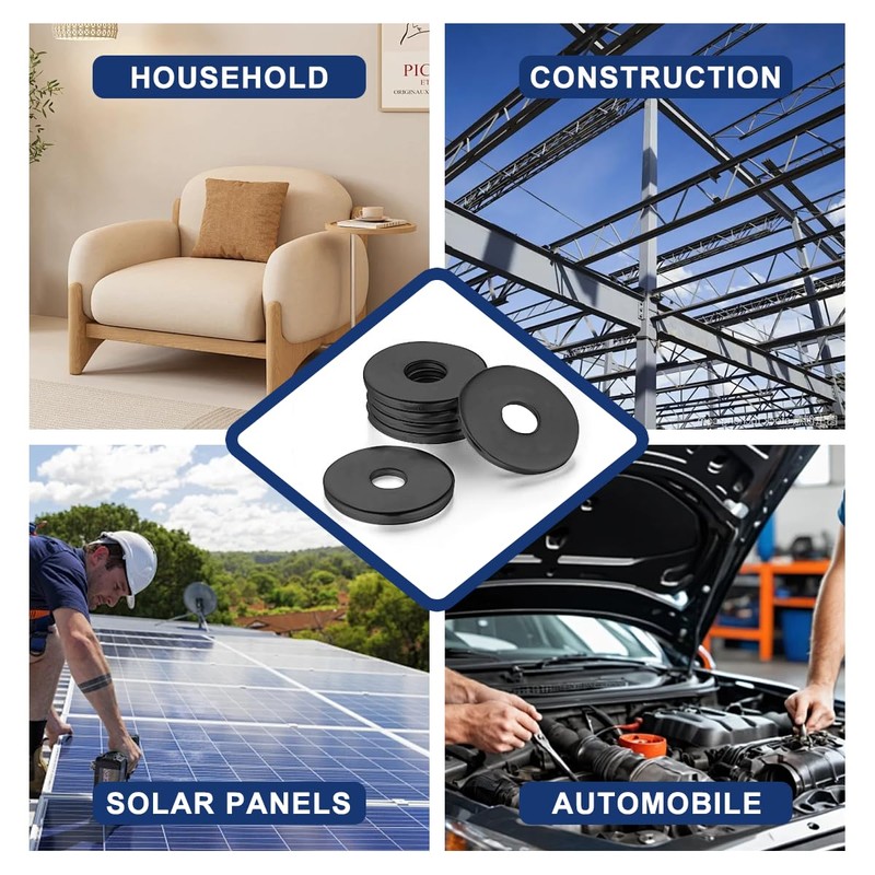 Drenky Edelstahl Unterlegscheiben, Karosseriescheiben Schwarz Rostfreier A2 V2A 25 Stück